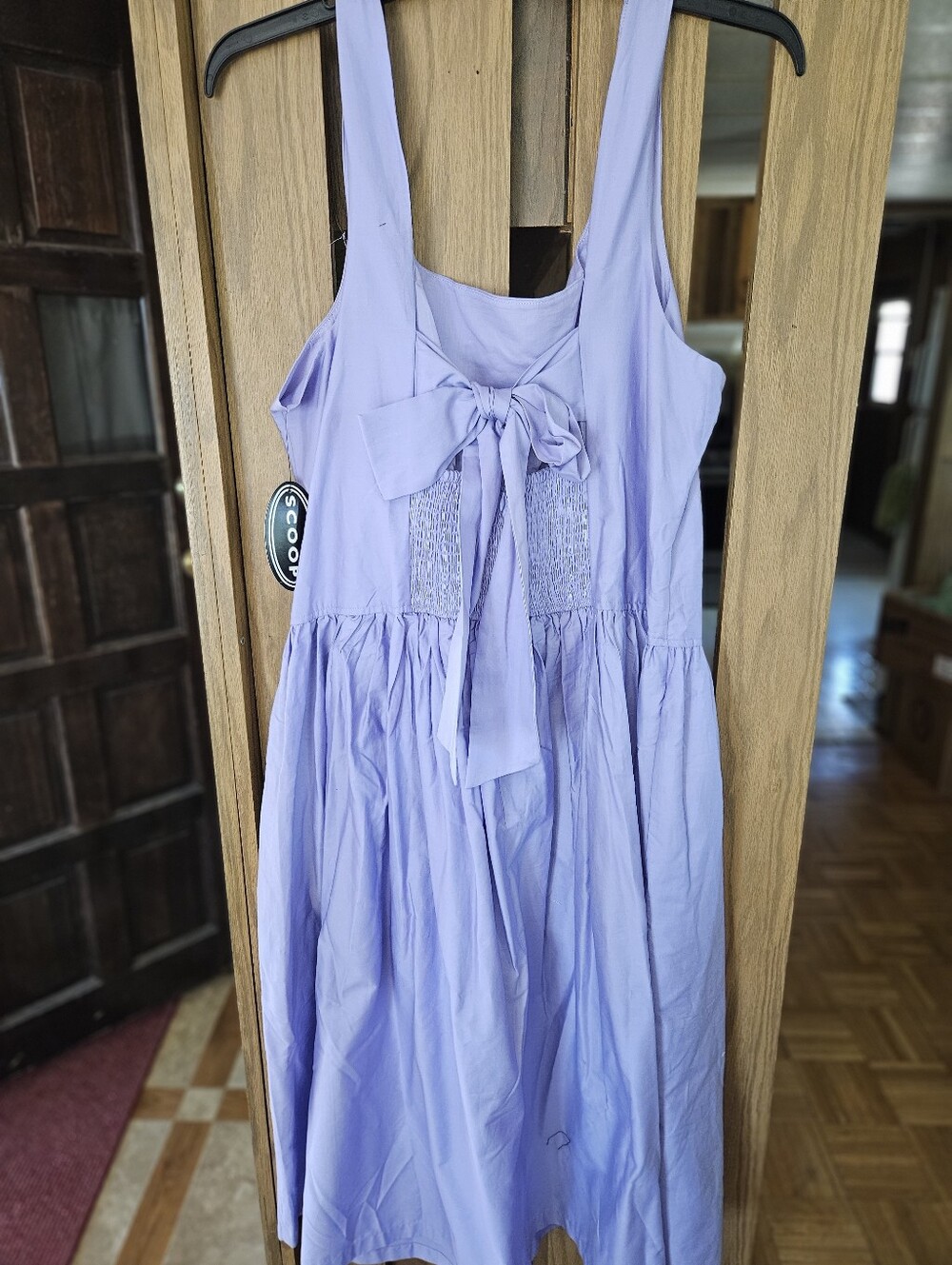 NWT Scoop Sz XXL Pocketed,  Bow/Zip Back Cotton Dress - Picture 3 of 4
